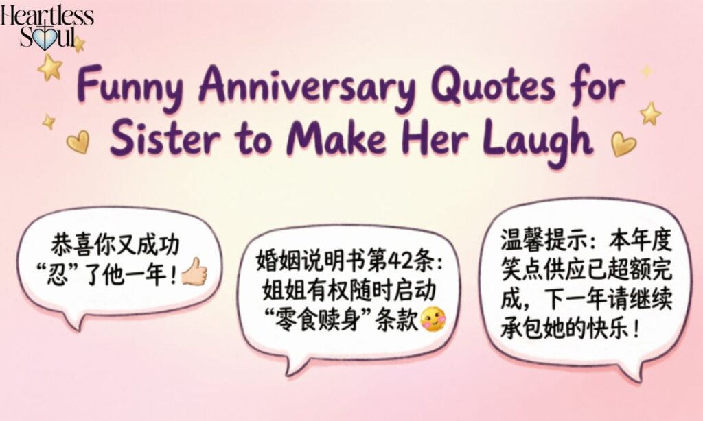 Funny Anniversary Quotes for Sister to Make Her Laugh