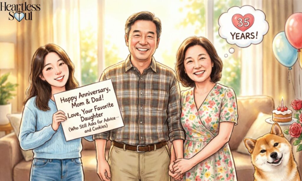 Funny Anniversary Wishes for Parents from Daughter in English