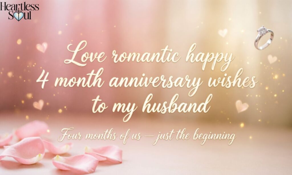 Love romantic happy 4 month anniversary wishes to my husband