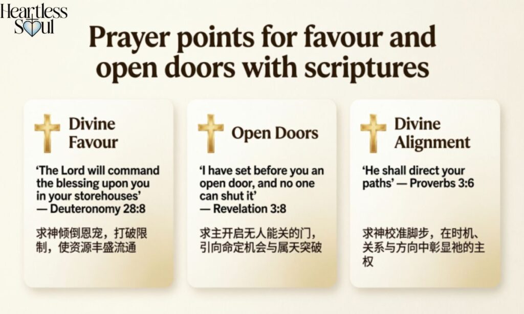Prayer points for favour and open doors with scriptures