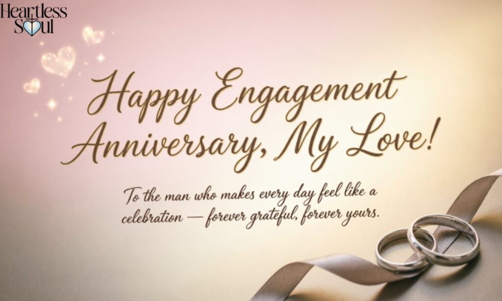 Short happy engagement anniversary wishes to husband in english